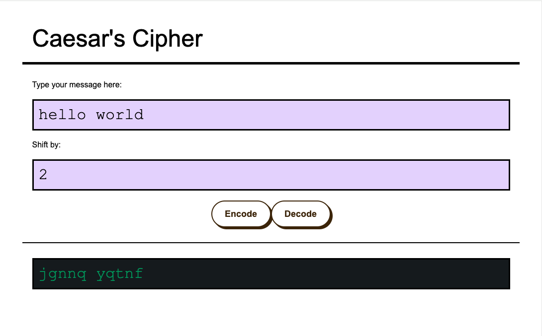 Caesar's Cipher App